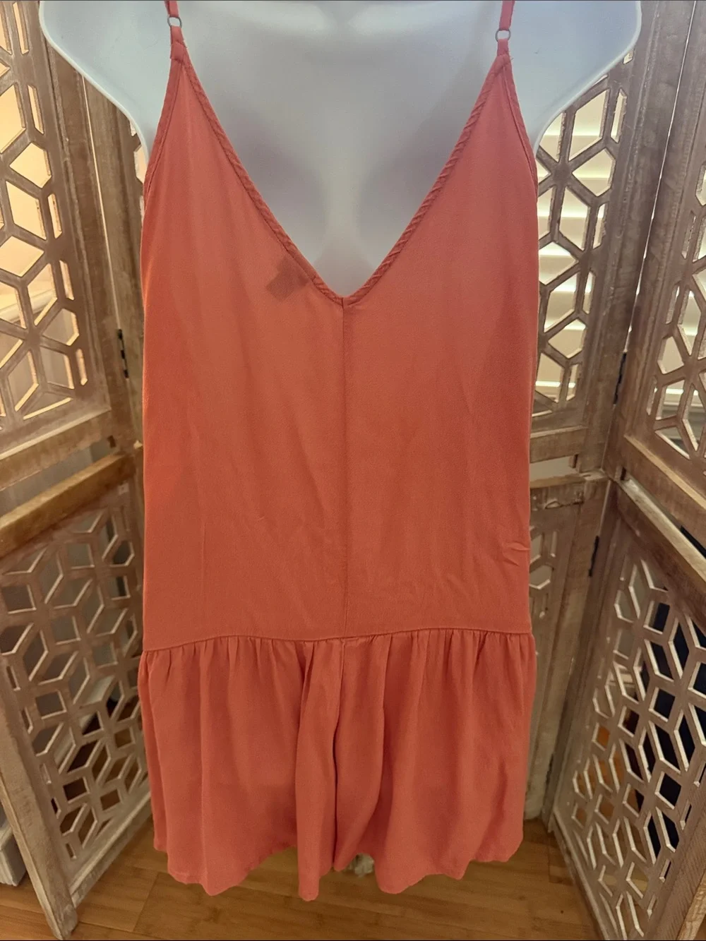 Wild Fable Size Medium Adjustable Strap Romper Orange